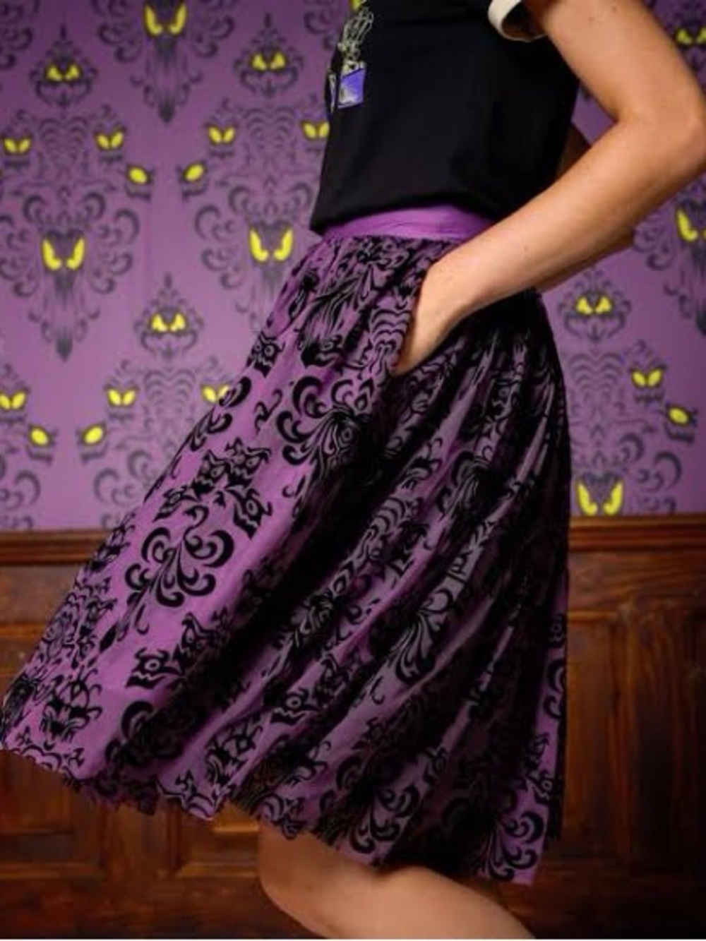 Disney’s The Haunted Mansion Her Universe purple wallpaper skirt NWT size S